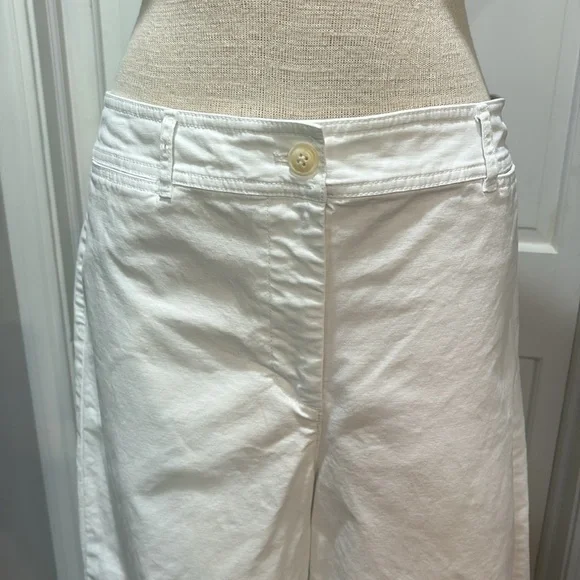 Talbots sz 12 white wide leg crop chino - Picture 2 of 6